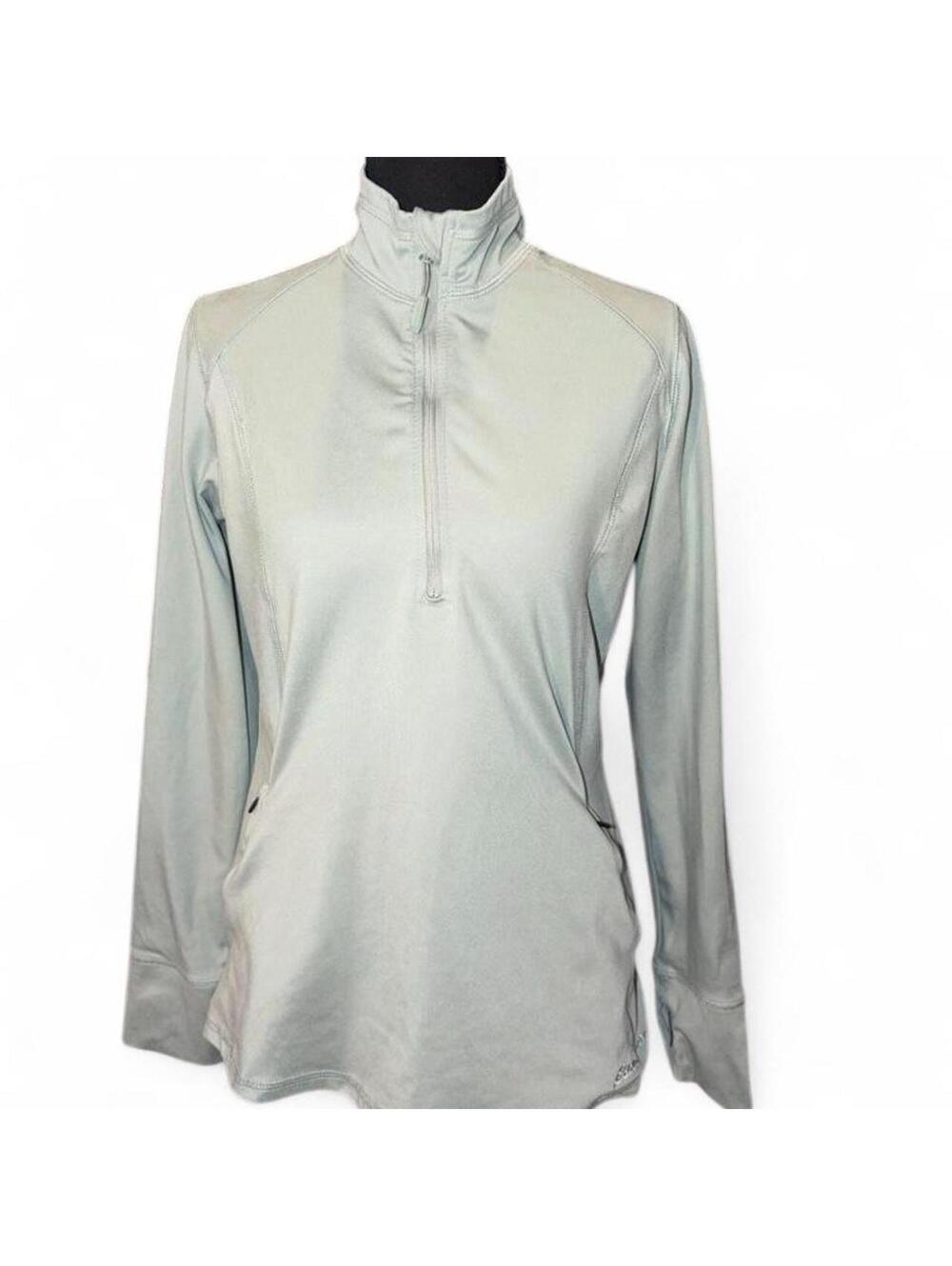 Eddie Bauer Sage Green 1/4 Zip Active Pullover Top size M